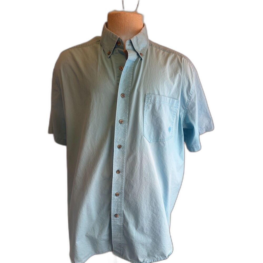Ariat Men’s Shirt Button Down Sz XXL Mesh Breathable Pocket Accent AS IS